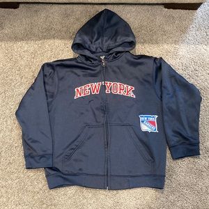 Navy New York Rangers zipper hoodie youth Large